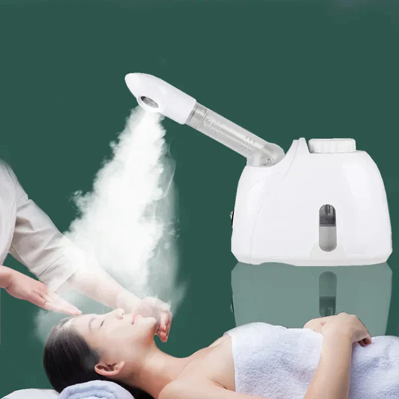 Quiet & Far Ozone Facial Steamer, Warm Mist Humidifier with Extendable Arm & Adjustable Nozzle for Sinus Relief, Deep Skin Cleansing & Moisturizing, Professional Home & Salon Use