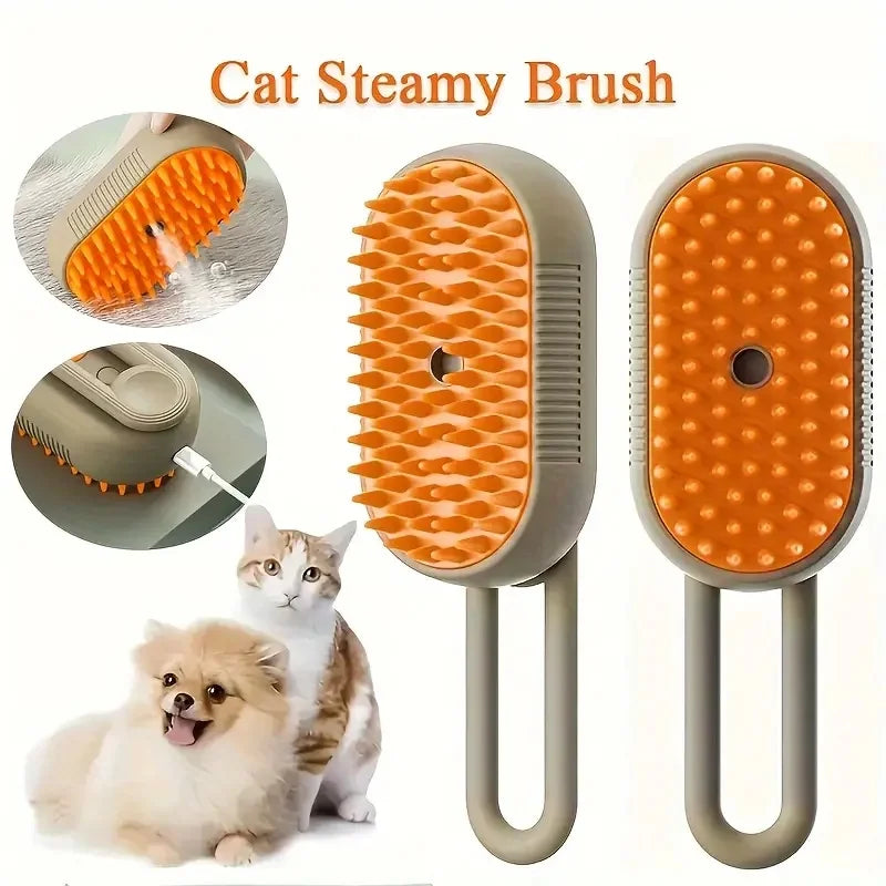 Cat/Dog Shedding Brush, Steam Grooming Tool with Water Spray, Undercoat Hair Removal Comb for Effective Pet Grooming