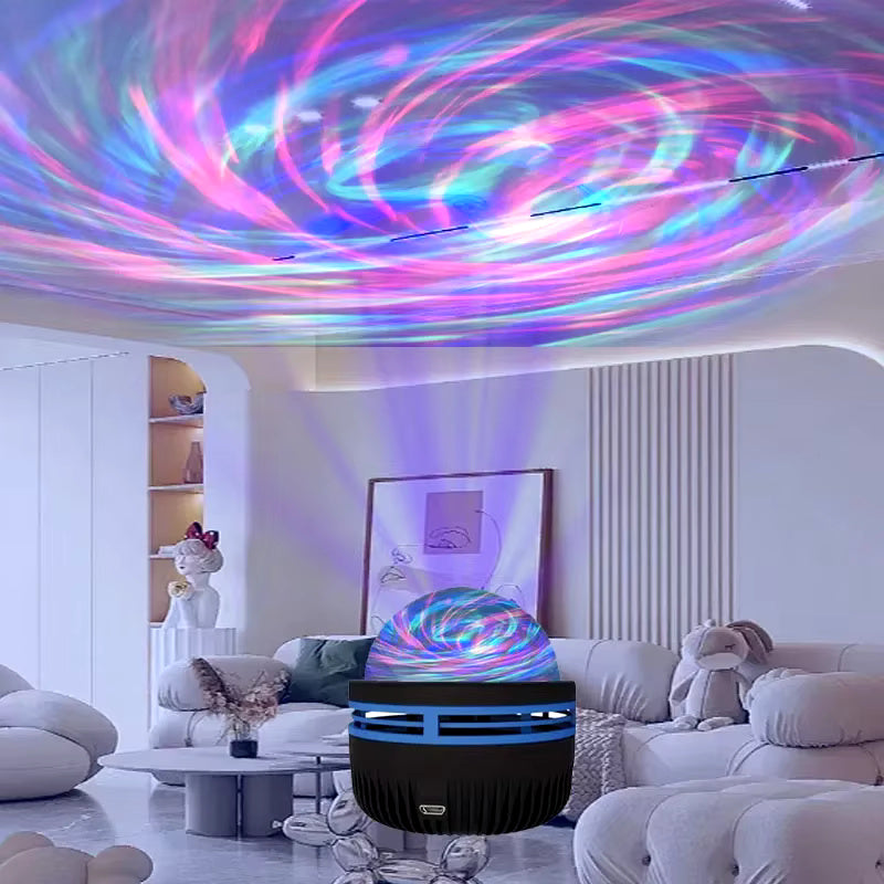 2-in-1 Northern Galaxy Aurora and Ocean Wave Projector – LED Starry Sky Light with Remote Control, USB Plug-in, Perfect for Bedroom, Party, and Gift