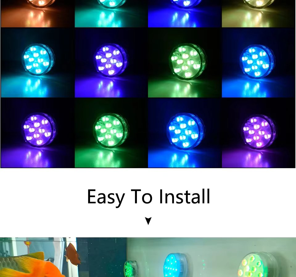 LED Pool Lights with Remote Control, RGB Color Changing Waterproof Lights for Underwater Decoration, Vase, Bowl, Ponds, Parties, and Aquariums