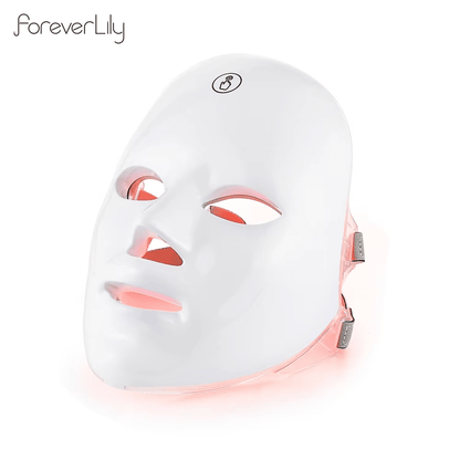 7-Color LED Face and Neck Light Therapy Mask – Red and Blue Light Therapy for Anti-Aging, Skin Care, and Relaxation Treatment at Home