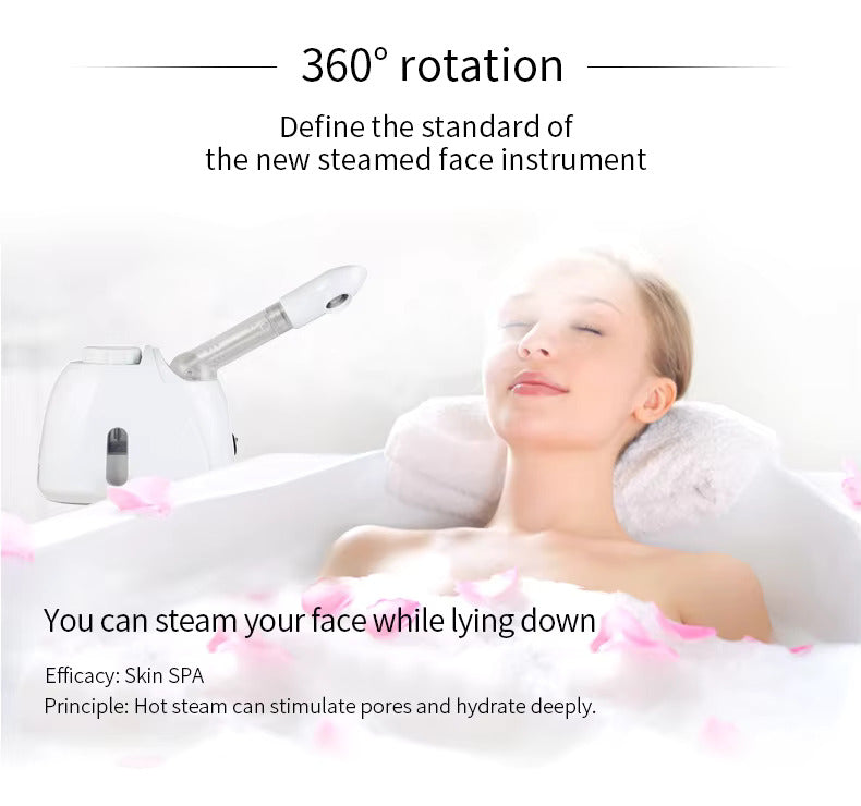 Quiet & Far Ozone Facial Steamer, Warm Mist Humidifier with Extendable Arm & Adjustable Nozzle for Sinus Relief, Deep Skin Cleansing & Moisturizing, Professional Home & Salon Use