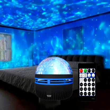 2-in-1 Northern Galaxy Aurora and Ocean Wave Projector – LED Starry Sky Light with Remote Control, USB Plug-in, Perfect for Bedroom, Party, and Gift