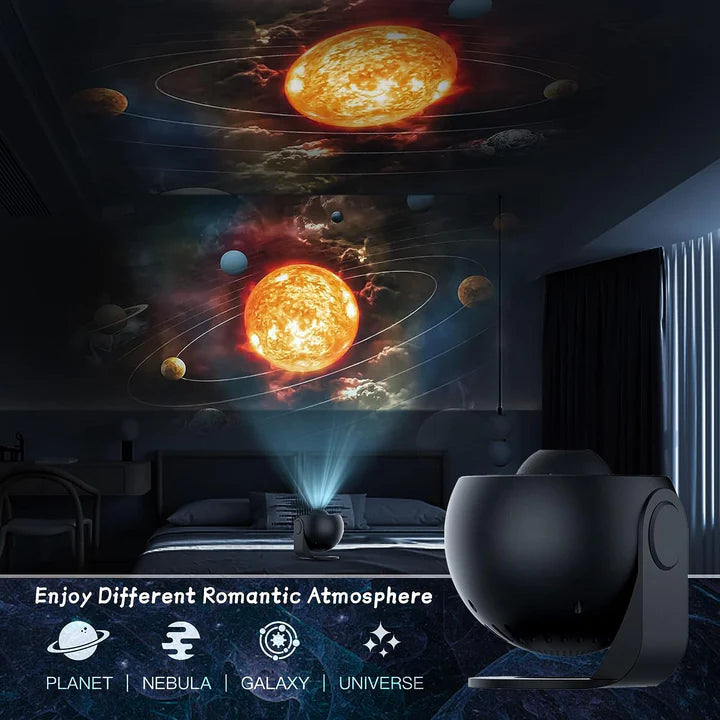 13-in-1 Galaxy Starry Sky Projector – 360° Rotating Planetarium Lamp with Adjustable Knob & Timer, Perfect for Kids, Bedroom, Gifts, and Wedding Decoration