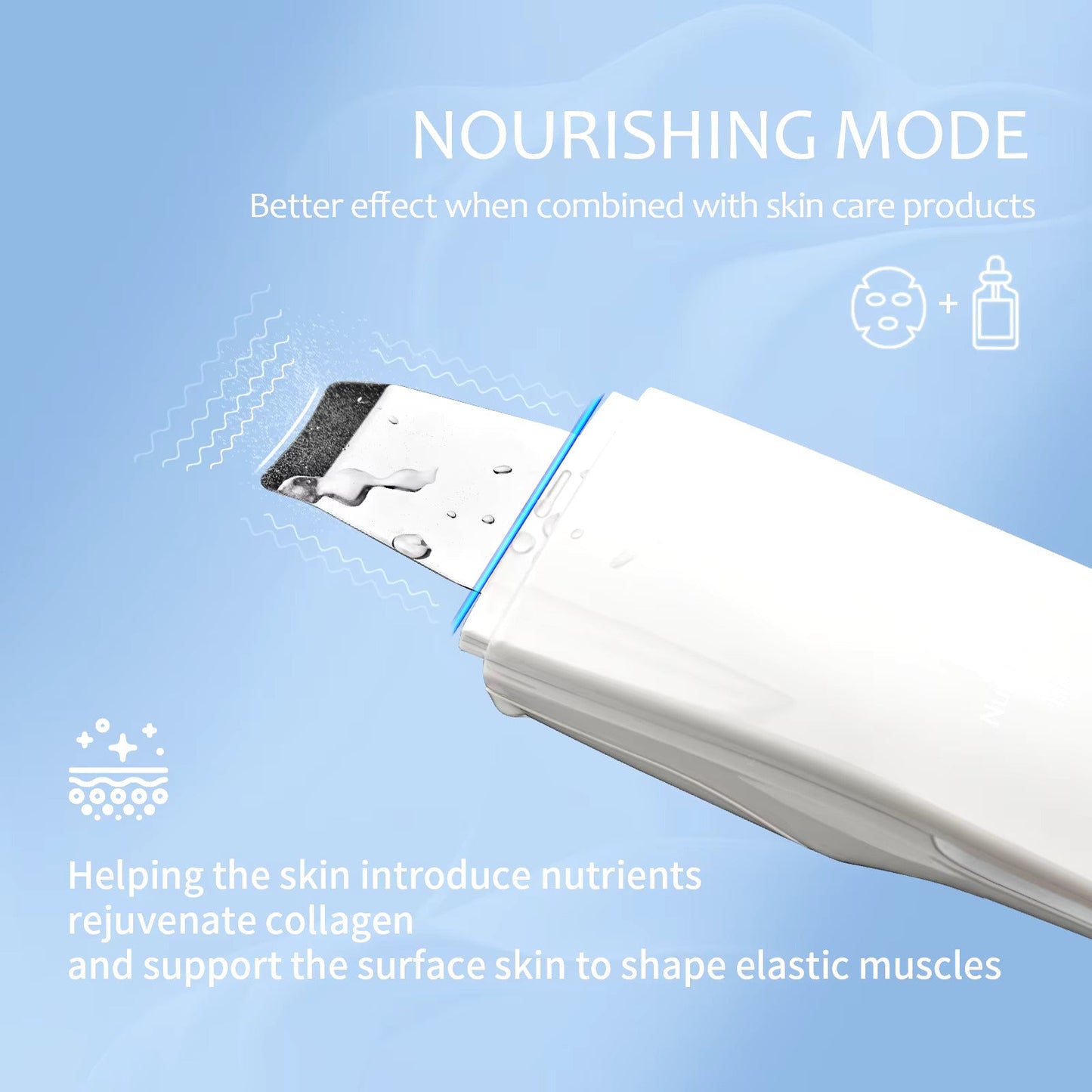 Wireless Ultrasonic Face Scrubber, 24kHz Skin Spatula & Blackhead Remover with Nano Mist Moisturizing, Waterproof Deep Pore Cleansing & Exfoliating Device