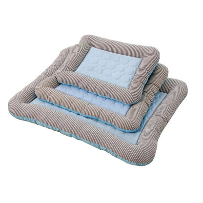 Cooling Pad Bed for Dogs and Cats, Soft Ice Silk Pet Blanket for Summer Sleeping, Breathable Cool Mat for Puppies and Kittens, Available in Pink and Blue