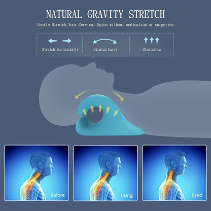 Cervical Traction & Relaxation Device: Neck and Shoulder Stretcher with Massage Pillow for Spine Alignment