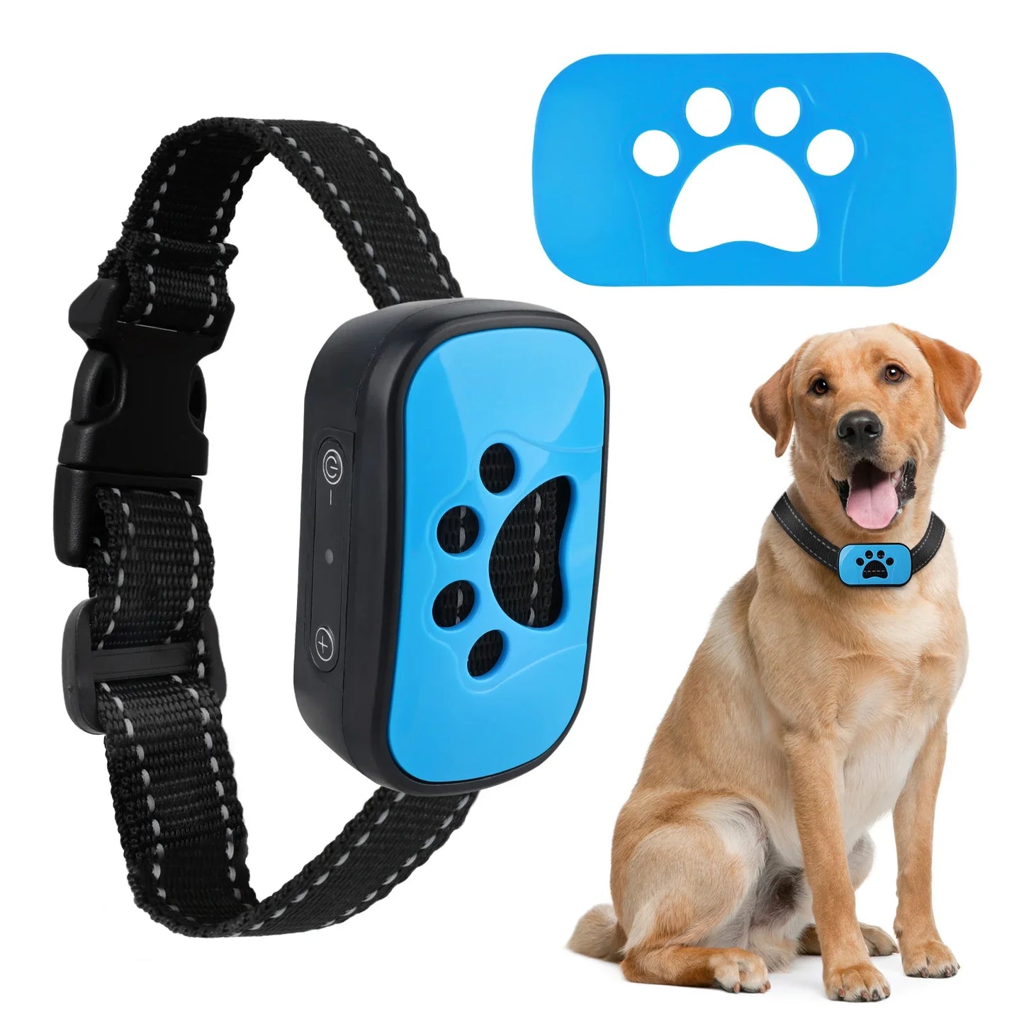 Rechargeable Anti-Bark Collar - Humane No Shock Training Device with Vibration and Sound, USB Ultrasonic Barking Collar for Small, Medium, and Large Dogs